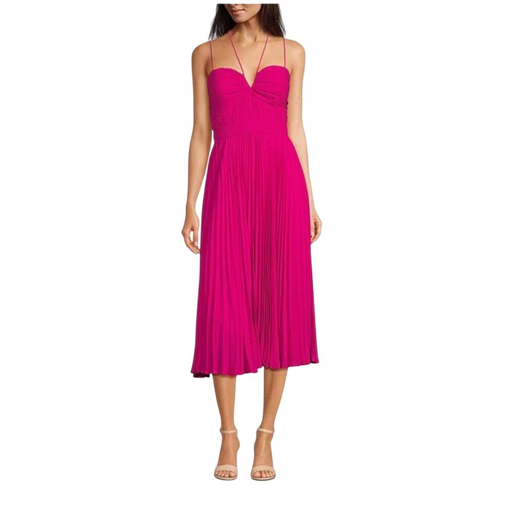 Alex Marie Carol Halter Tie Sweetheart Neckline Georgette Midi Dress Size 16